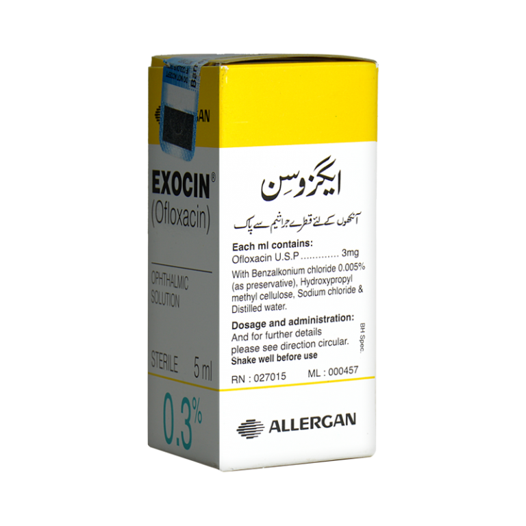 EXOCIN 0.3 EYE DROPS 5ML Pack Size X 1 Khalid Pharmacy Online
