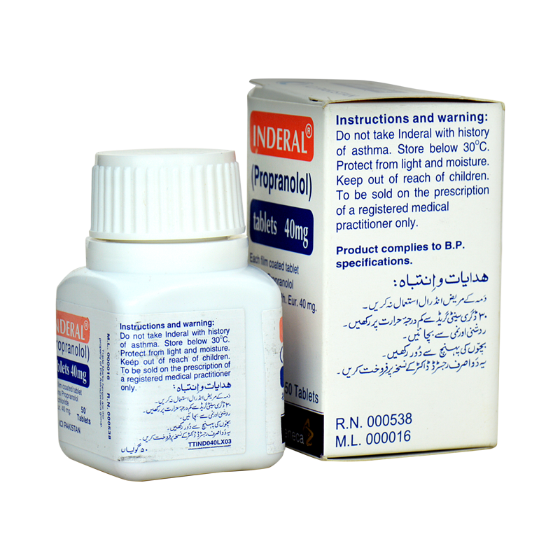 Inderal 40 Mg 50 Tablet